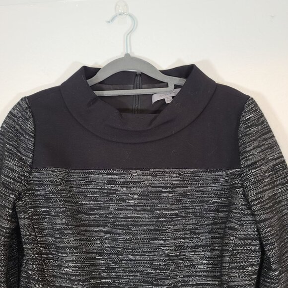 Classiques Entier Black Wool Blend Structured‎ Crew Neck Bertha Collar Blouse XS - Picture 2 of 10
